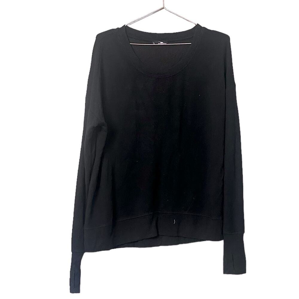 Crane black super soft modal long sleeve sweater top size large